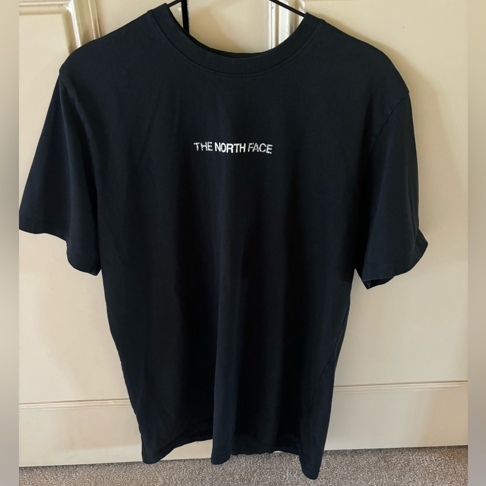 The north face black cotton tee, small oversized, embroidered